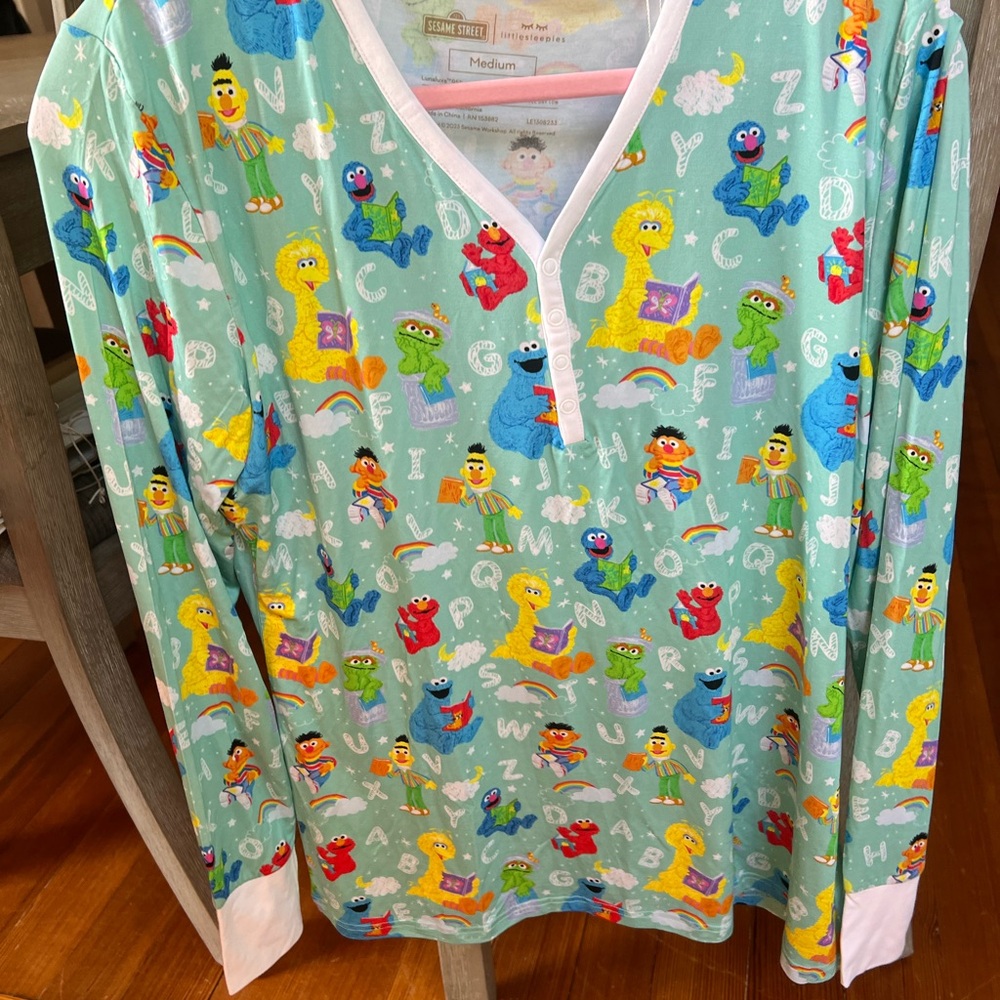 Little Sleepies Sesame Street Green Character Pajama Top
